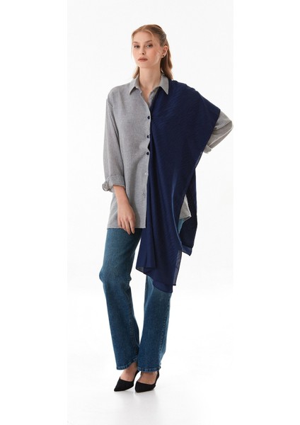 Kırçıllı Düğmeli Oversize Gömlek