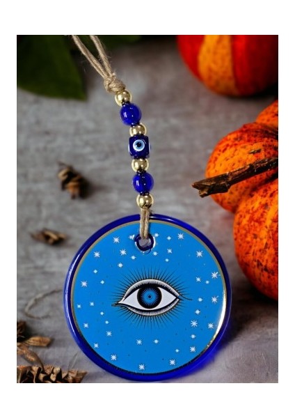 Açık Mavi Yıldız Işlemeli Göz Model Duvar Süsü Nazar Boncuklu Duvar Dekoru Tdrtr fırsatları