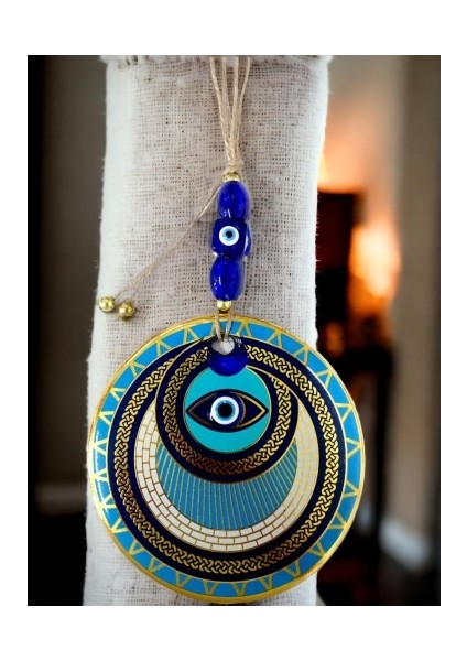 Altın Işlemeli Halka Model Nazar Boncuk Gözlü Duvar Süsü Zincir Duvar Dekoru Tdrtr modelleri