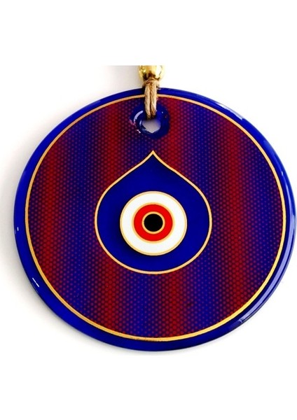 Damla Göz Modelli Yaldızlı Kırmızılı Cam Duvar Süsü Nazarlık Tdrtr