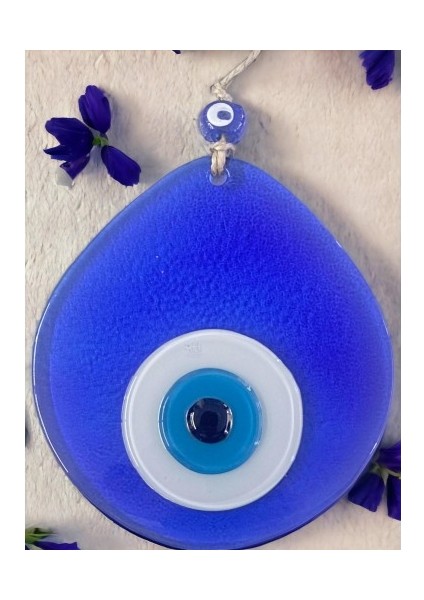 Mavi Nazar Boncuklu Şeffaf Mavi Renk Nazar Boncuklu Damla Desen El Yapımı Duvar Süsü Tdrtr fiyatları