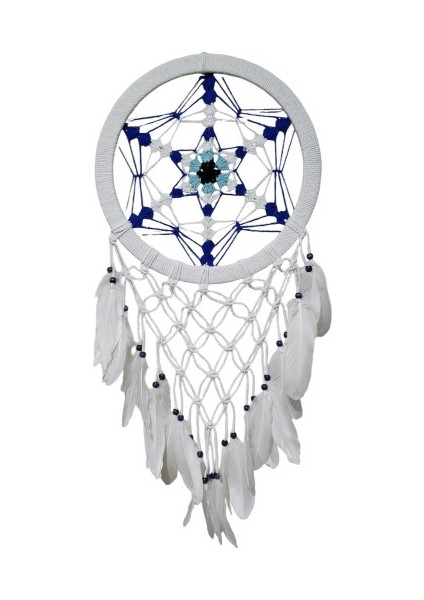 Nazar Boncuğu Renklerinde Yıldız Motifli Büyük Boy Düş Kapanı Duvar Dekoru Tdrtr fırsatları