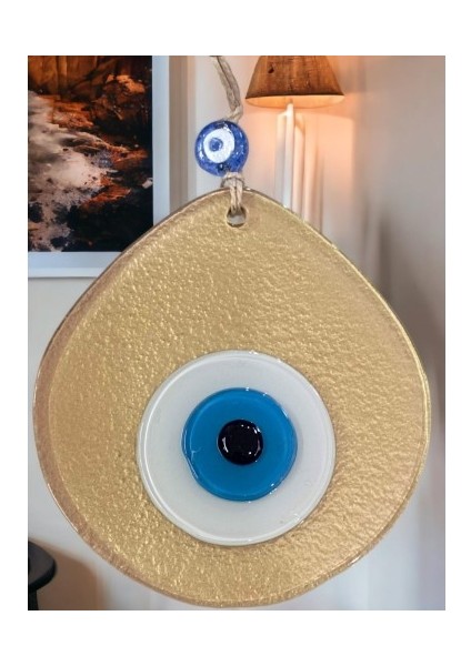Mavi Nazar Boncuklu Gold Renk Nazar Boncuklu Damla Desen El Yapımı Duvar Süsü Tdrtr fiyatları