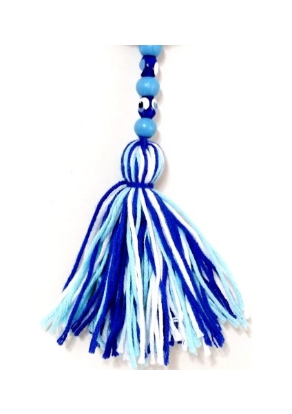 Ponponlu Nazar Boncuğu Desenli El Yapımı Mini Kapı, Duvar ve Araba Süsü Tdrtr fiyatları