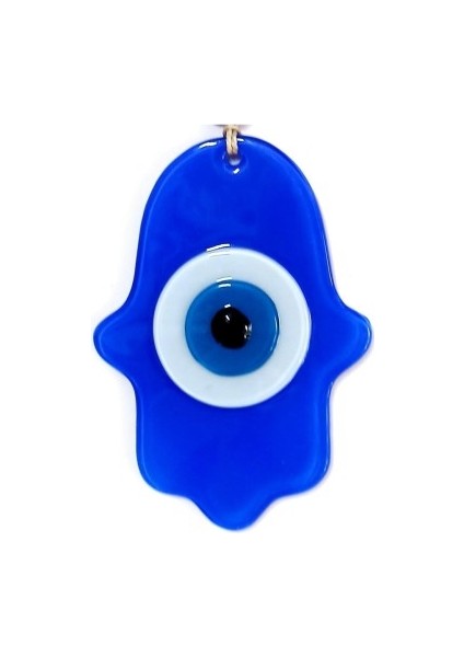 Nazar Boncuklu Mavi Renk Fatma Ana Bereket Eli Cam Duvar Süsü Tdrtr