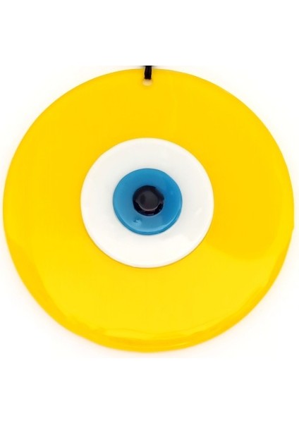 Sarı Renk Nazar Boncuklu 20 Santimetre El Yapımı Cam Duvar Süsü Tdrtr modelleri