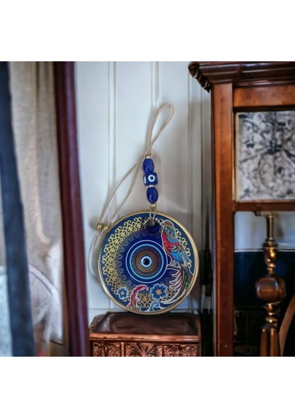 Yaldızlı Bülbül Kuşlu Çicekli Nazar Boncuklu Duvar Süsü Camlı Duvar Dekoru Tdrtr modelleri