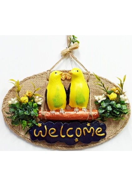 Welcome Yazılı Muhabbet Kuşu Kapı Süsü Tdrtr