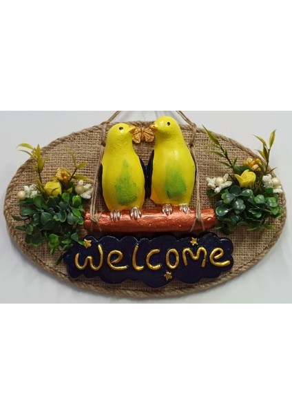 Welcome Yazılı Muhabbet Kuşu Kapı Süsü Tdrtr