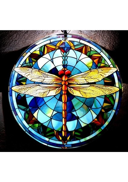 Yusufçuk Kuşlu 23 Santimetre Çapında Füzyon Cam Duvar Süsü Tdrtr fiyatları