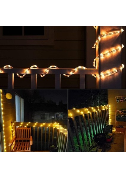 10 m 100 LED Solar LED Işık Gün Işığı
