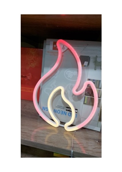 Duvara Asmalı Neon Alev 30×23 cm Tdrtr