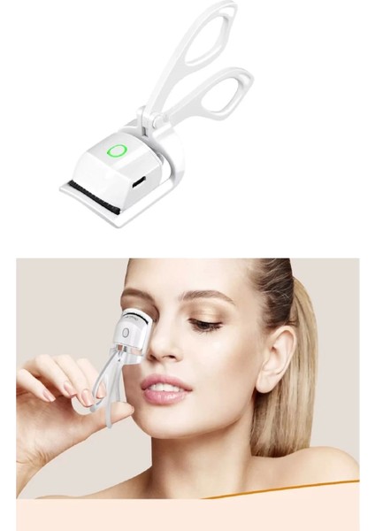 Silikon Uçlu Elektrikli Kirpik Kıvırıcı 2 Sıcaklık Modlu USB Şarjlı Kolay Rimel Kirpik Bigudisi indirimleri