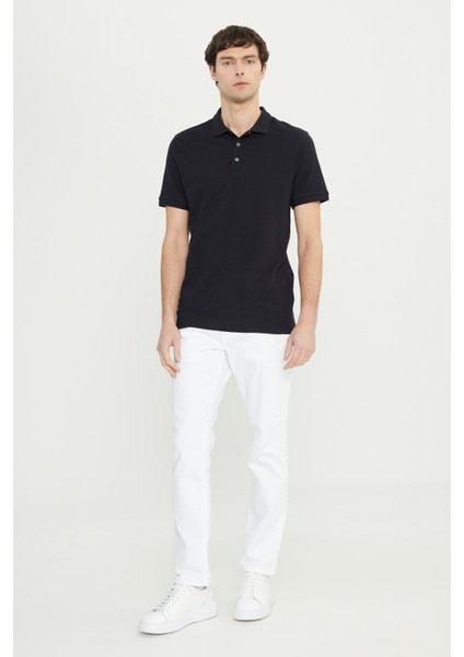 Pamuklu Slim Fit Dar Kesim Polo Yaka Jakarlı Esnek Tişört fiyatları