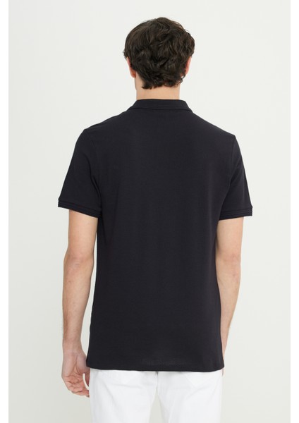 Pamuklu Slim Fit Dar Kesim Polo Yaka Jakarlı Esnek Tişört indirimleri