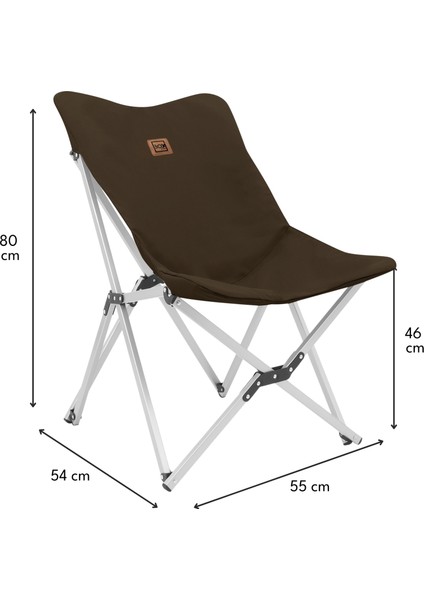 Alüminyum Katlanabilir Kamp Sandalyesi, Piknik Sandalyesi, Taşıma Çantalı, Kumaş, Kahverengi