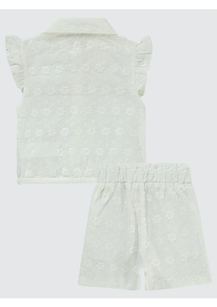 Kız Bebek Şortlu Takım 6-18 Ay Ekru fiyatları