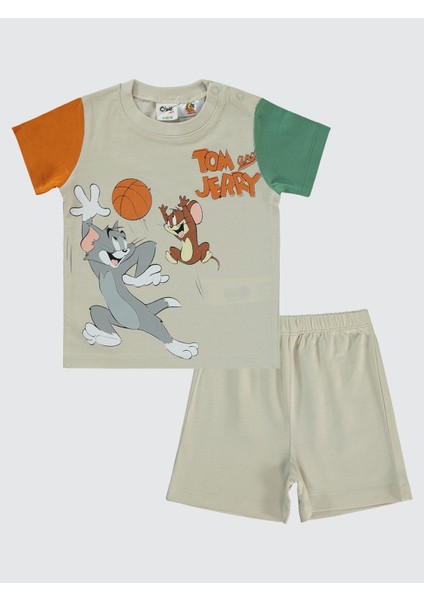 Erkek Bebek Şortlu Takım 6-18 Ay Taş Rengi