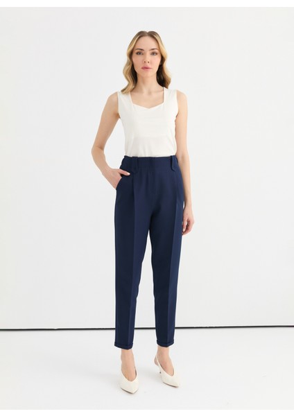 Normal Bel Standart Lacivert Kadın Pantolon 25YSL5350