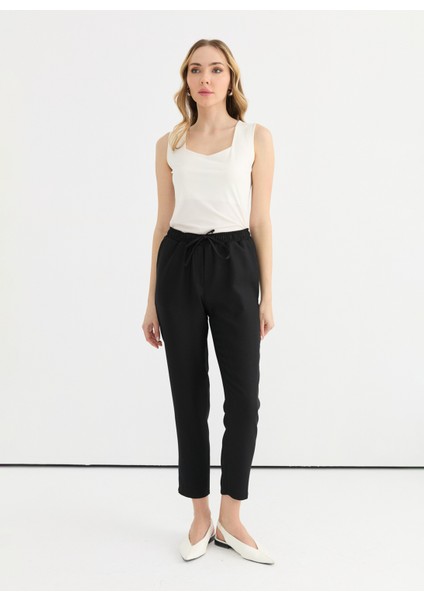 Normal Bel Standart Siyah Kadın Pantolon 25YSL5363