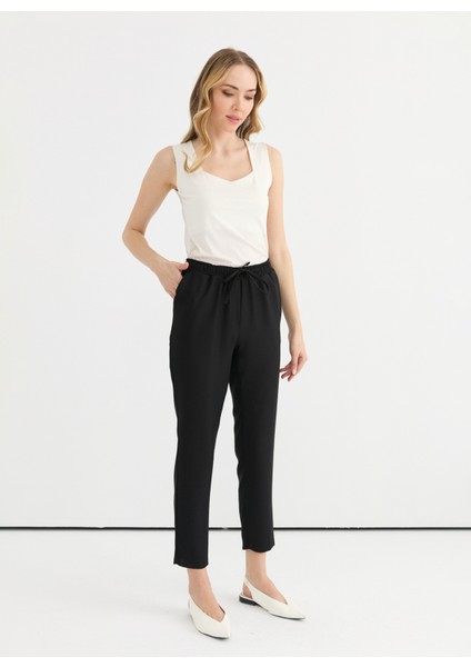 Normal Bel Standart Siyah Kadın Pantolon 25YSL5363 fiyatları