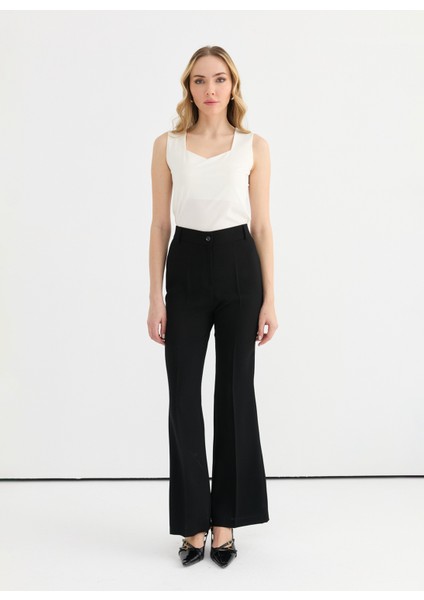 Normal Bel Standart Siyah Kadın Pantolon 25YSL5346 fiyatları