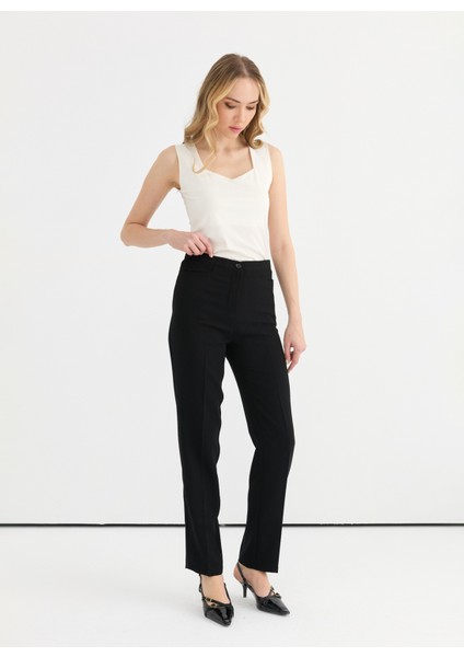 Normal Bel Standart Siyah Kadın Pantolon 25YSL5345 fiyatları