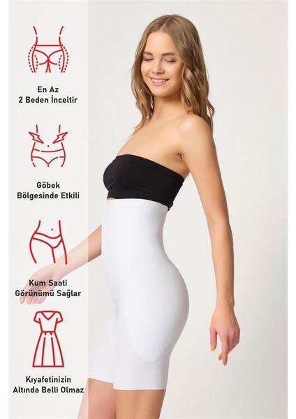 Beyaz Emay 2832 Yüksek Bel Balen Destekli Agraflı Lazer Korse fırsatları