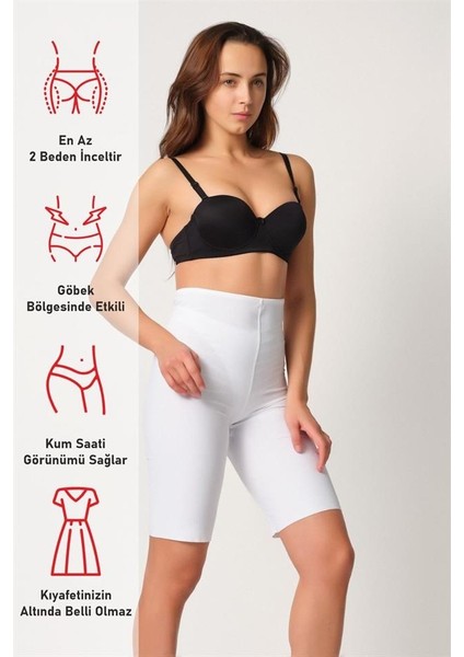 Beyaz Emay 2923 Yüksek Bel Karyokalı Paçalı Lazer Korse fırsatları