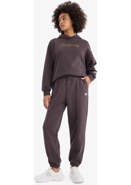 fit Nba Brooklyn Nets Oversize Geniş Kalıp Çift Cepli Jogger Paça Standart Boy Kalın Kumaş Sporcu Eşofman ALTI D6154AX25SP