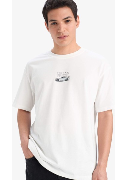 %100 Pamuk Fast & Furious Boxy Fit Bisiklet Yaka Sırt Baskılı Kısa Kollu Tişört E0620AX25SM modelleri