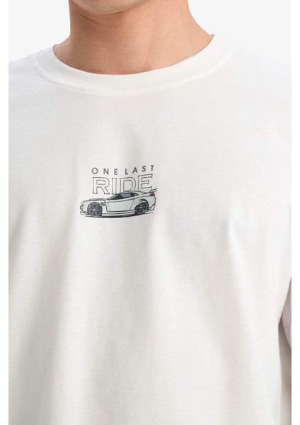 %100 Pamuk Fast & Furious Boxy Fit Bisiklet Yaka Sırt Baskılı Kısa Kollu Tişört E0620AX25SM indirimleri
