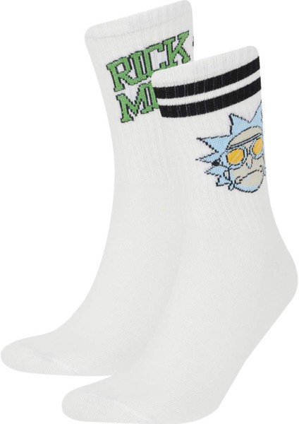 Erkek Rick and Morty 2'li Pamuklu Uzun Çorap E5085AXNS