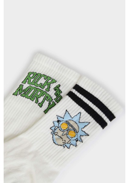 Erkek Rick and Morty 2'li Pamuklu Uzun Çorap E5085AXNS
