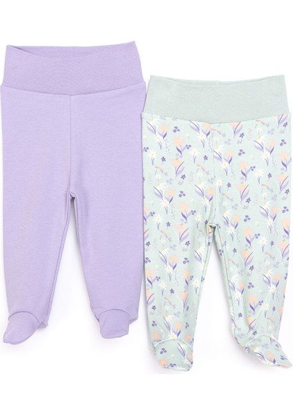 Yenidoğan Geniş Bel Güneş Desenli 2li Patikli Alt Kız Bebek