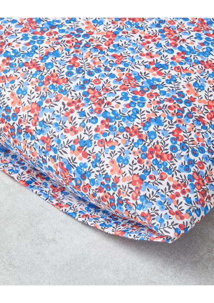 Flower Blast Kolay Ütülenir 2'li Yastık Kılıfı 50X70 cm Kırmızı - Mavi