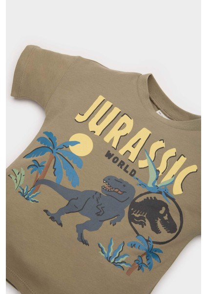 Erkek Bebek Jurassic World 2'li Takım Kısa Kollu Tişört Beli Lastikli Şort E6922A525SM