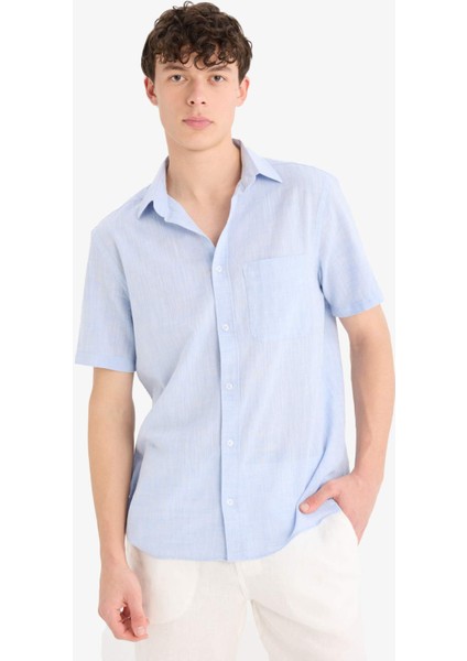 %100 Pamuk Regular Fit Kısa Kollu Gömlek F0228AX25SP