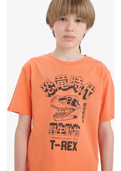 Erkek Çocuk Bisiklet Yaka Baskılı Kısa Kollu Tişört F0180A825SM modelleri