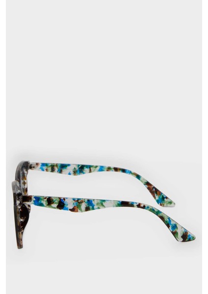 Kadın Yuvarlak Mavi Plastik Çerçeve Degrade Cam UV Güneş Gözlüğü F0603AXNS modelleri