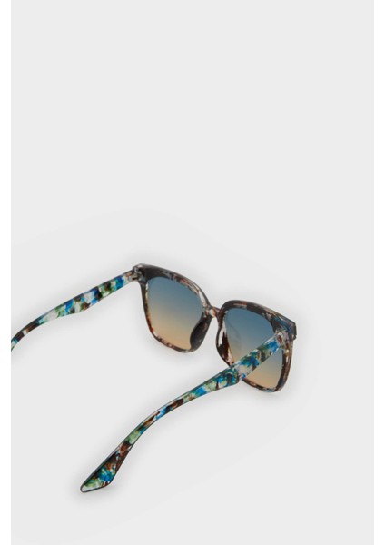 Kadın Yuvarlak Mavi Plastik Çerçeve Degrade Cam UV Güneş Gözlüğü F0603AXNS indirimleri