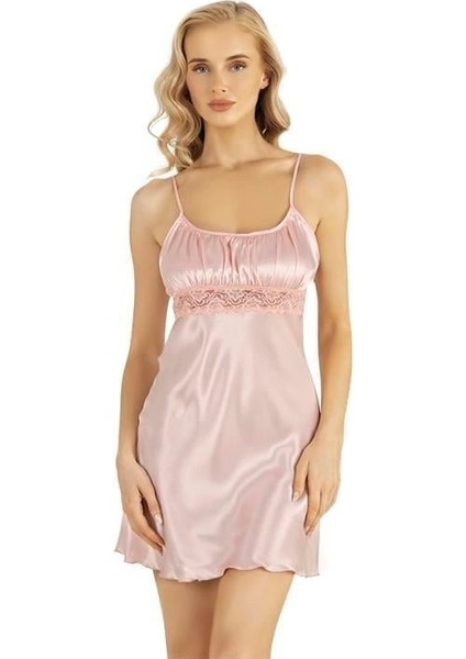 Beruflic Somon Kısa Saten Gecelik 8208