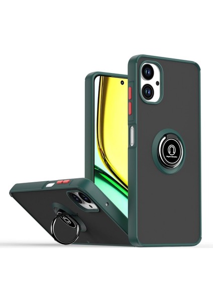 Samsung Galaxy A06 Kılıf Mat Parmak Izi Yapmaz Renkli Tuşlu 360 Yüzüklü Standlı Military Kamera Korumalı Kapak