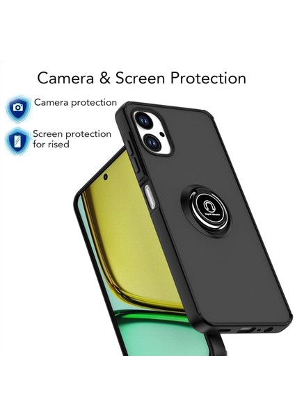 Samsung Galaxy A06 Kılıf Mat Parmak Izi Yapmaz Renkli Tuşlu 360 Yüzüklü Standlı Military Kamera Korumalı Kapak fiyatları