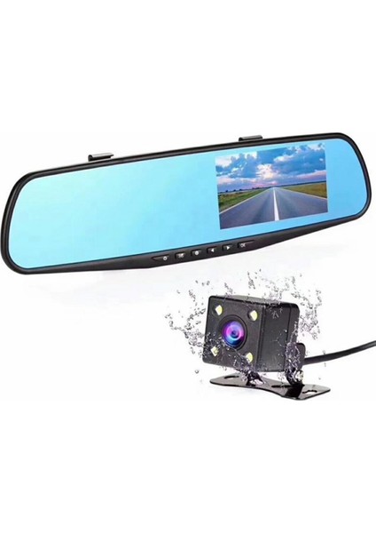 4.3 Inç Araç Içi Kamera Sürüş Kaydedici Hd 1080P Döngüsü Ayna Dvr Araç Içi Kamera Çift Lensli Video Kaydedici Araba Dvr'ı Araç Içi Kamera (Yurt Dışından)