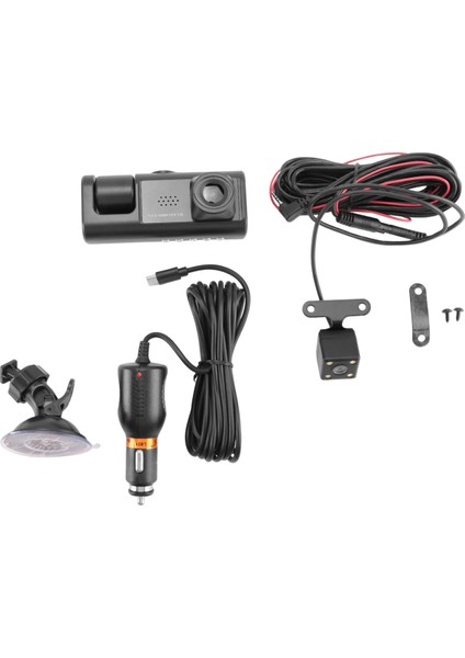 3 Kamera Lensi Araba Dvr 3 Kanallı Araç Kamerası Hd 1080P Ön ve Arka Iç Dashcam Video Kaydedici Gece Görüşü (Yurt Dışından)