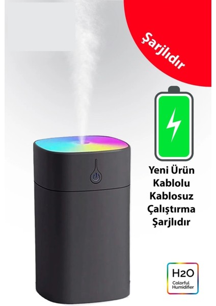 Şarjlı Araba,ofis, Ev Hava Nemlendirici-Difüzör , Koku Giderici