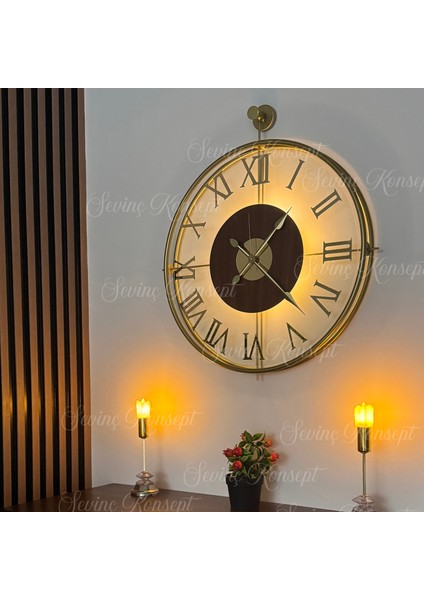 Ledli Golden Eyes La Clock Orta Boy Modern Dekoratif İspanyol Tarzı Duvar Saati