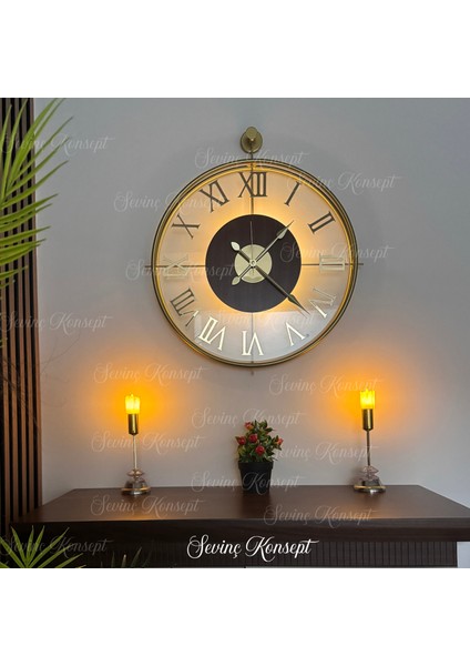 Ledli Golden Eyes La Clock Orta Boy Modern Dekoratif İspanyol Tarzı Duvar Saati