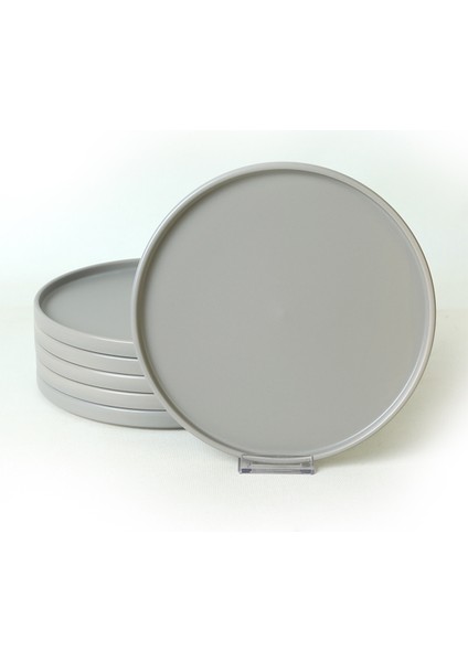 Mat Gri Stackable Servis Tabağı 27 cm 6 Adet 995